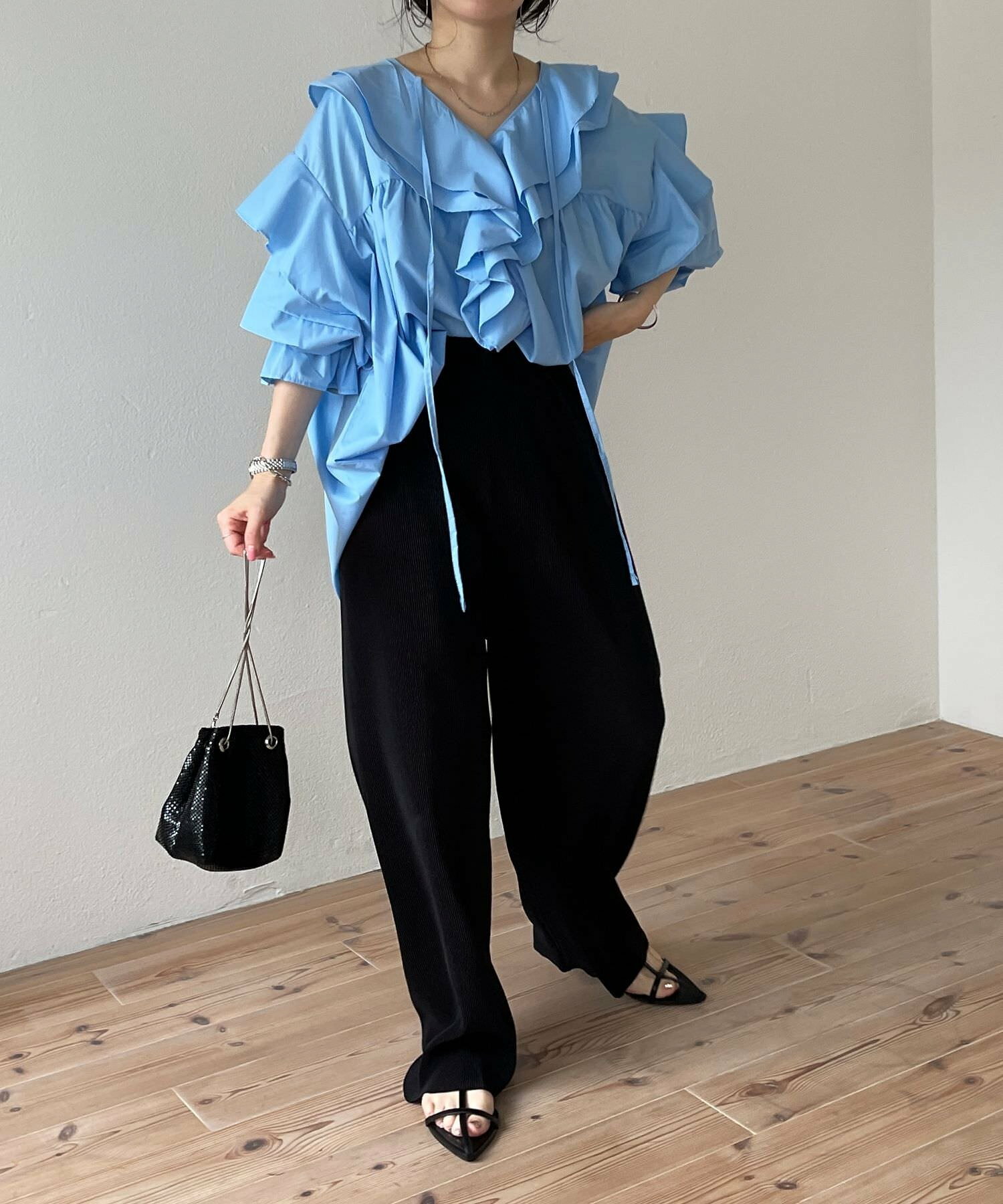daily daily super stretch pleats wide pants